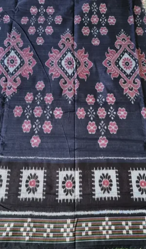 Grey & Maroon Odisha Ikat Cotton Saree – Traditional Handloom Weave | Shashikala Sarees