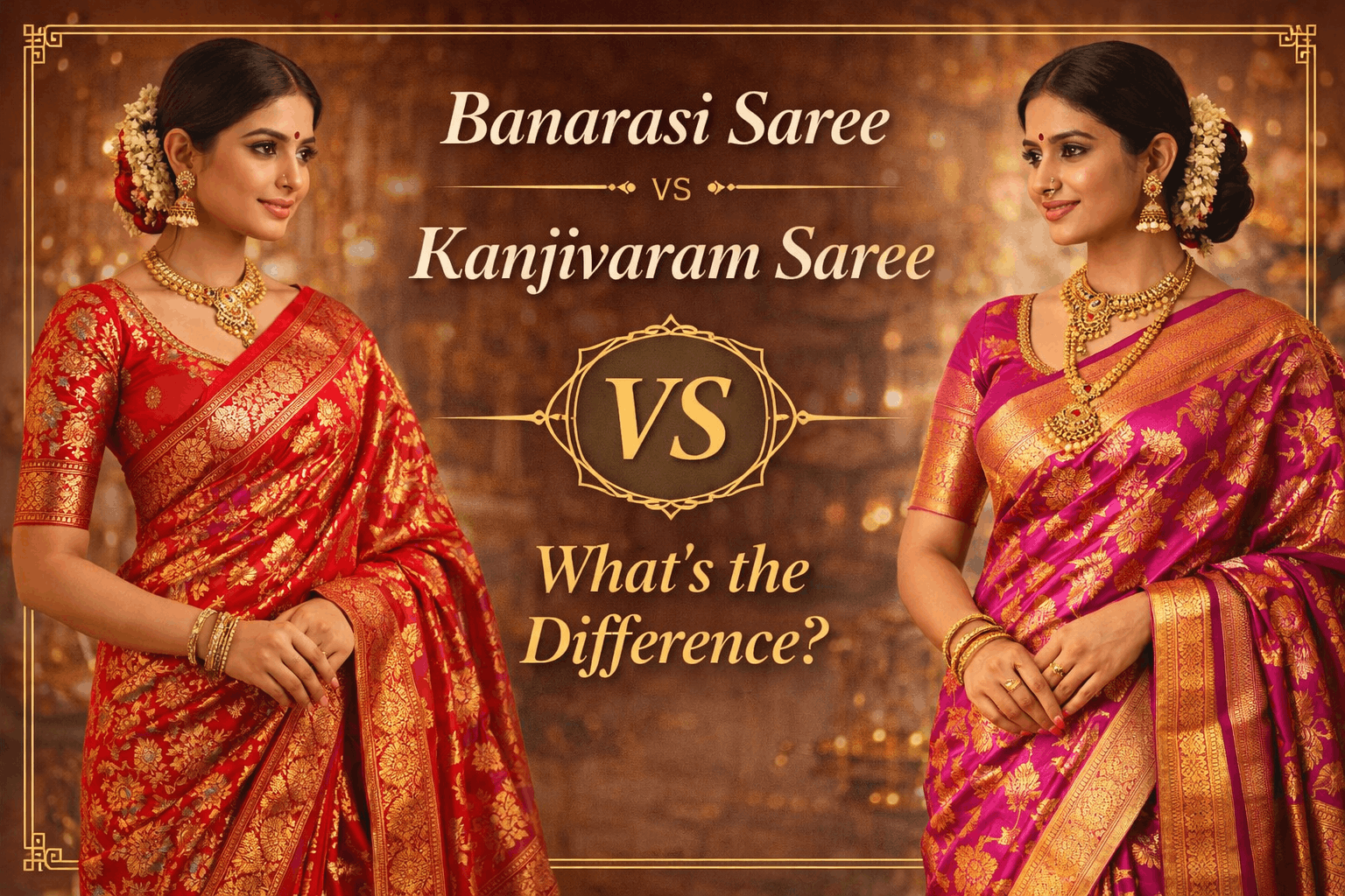 Banarasi Saree vs Kanjivaram Saree- What’s the Difference_